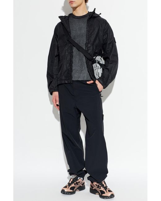 Stone Island Blue Trousers With Logo Patch for men