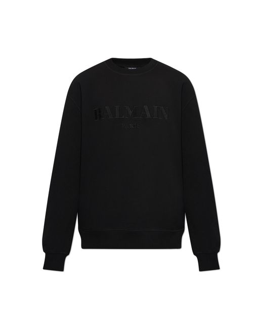 Balmain Black Sweatpants With Embroidered Logo for men