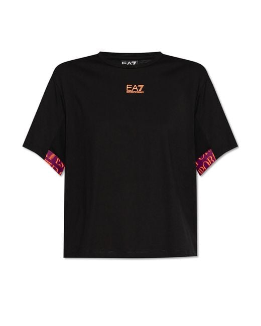 EA7 T Shirt From The Sustainability Collection in Black Lyst UK