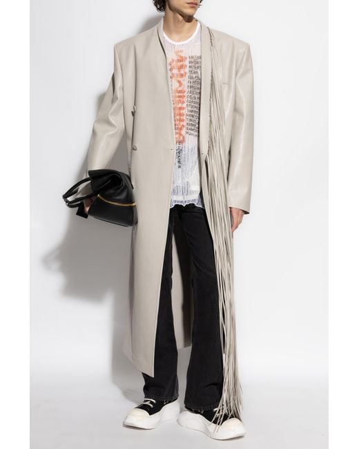 DIESEL White Faux Leather Coat J-Eldar-A for men