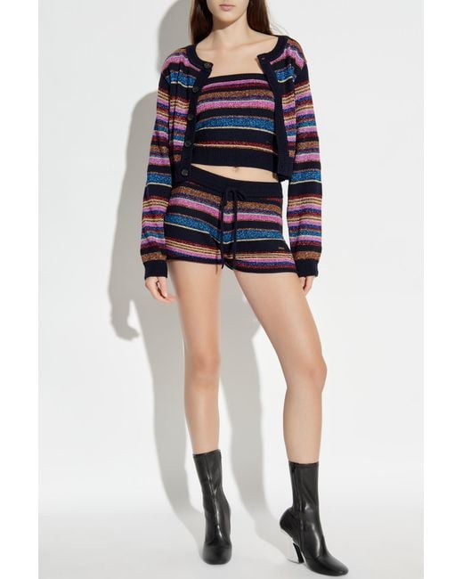 DSquared² Blue Cardigan With Striped Pattern