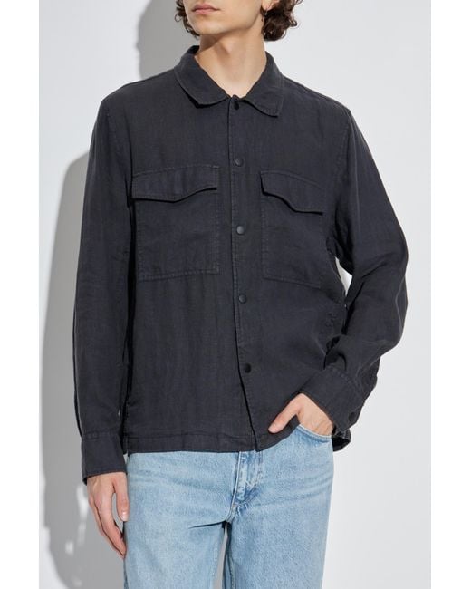 Rag & Bone Blue Linen Jacket With Pockets for men