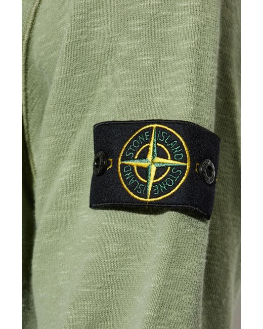Stone Island Green Sweatshirt With Logo Patch for men