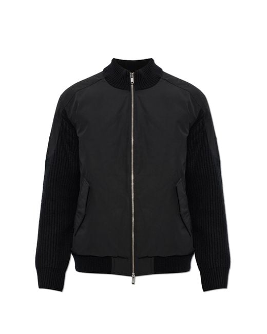 Moose Knuckles Black Puffer Jacket With Patch for men