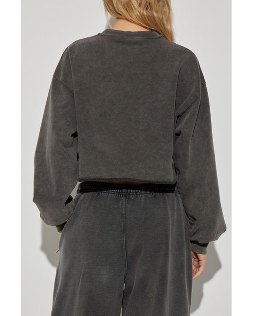 Alexander Wang Gray Sweatshirt With Embroidered Logo
