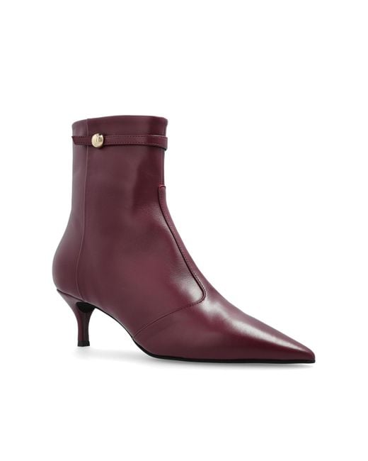 Furla Purple Heeled Ankle Boots "Sfera"