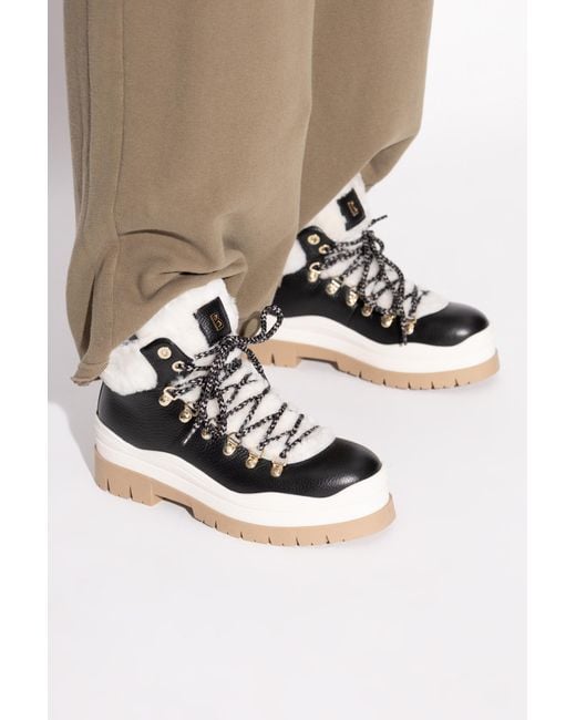 Bogner Black Leather Snow Boots
