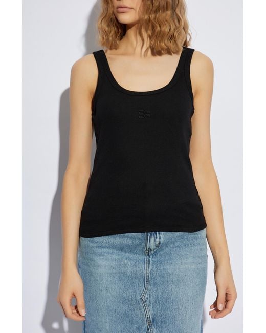 Gestuz Blue Ribbed Top
