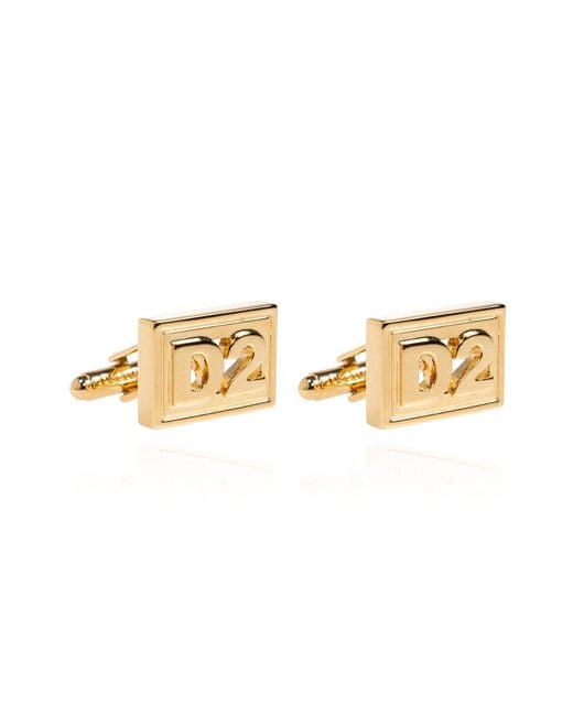 DSquared² Metallic Cufflinks With Logo for men
