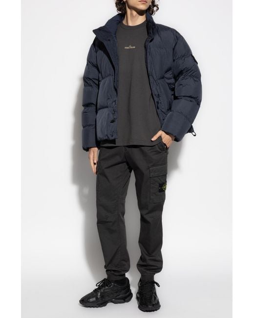 Stone Island Black Trousers With Logo for men