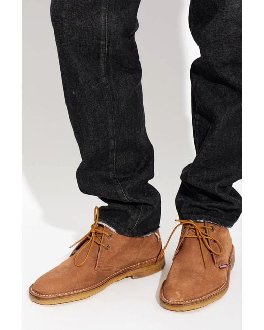 DSquared² Brown Lace-Up Suede Shoes for men