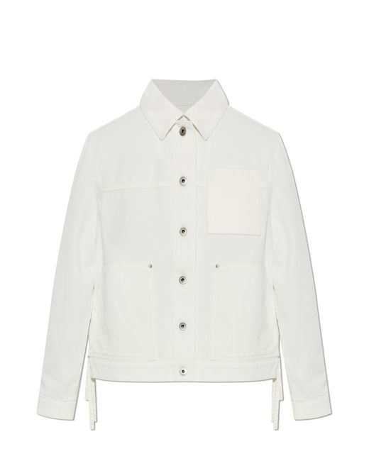 Loewe White Denim Jacket With Side Slit
