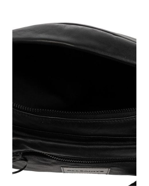 AllSaints Black 'ronin' Leather Belt Bag, for men