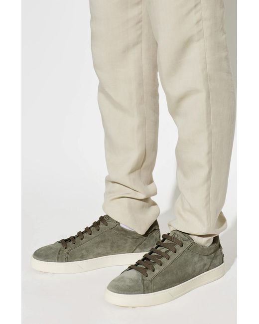 Tod's Green Suede Sports Shoes for men