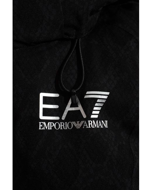 EA7 Black Ski Jacket With Logo,