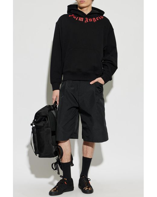 Palm Angels Black Hoodie for men