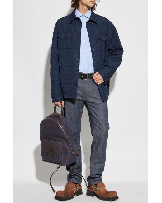 Etro Blue Patterned Shirt for men
