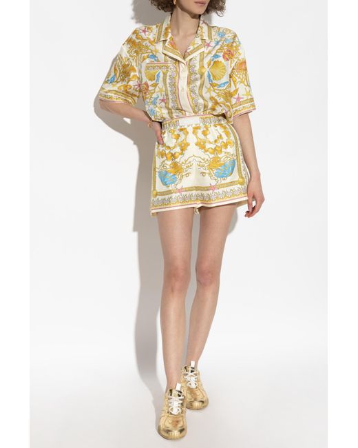 Versace Metallic Silk Shorts