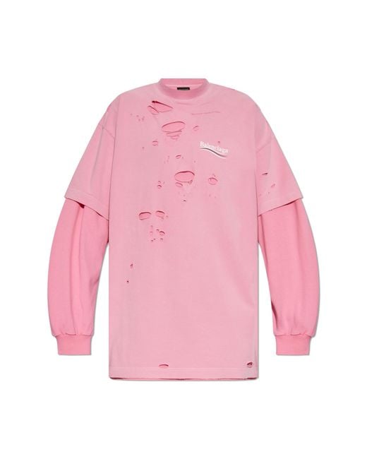 Balenciaga T-Shirt With Logo in Pink for Men | Lyst UK