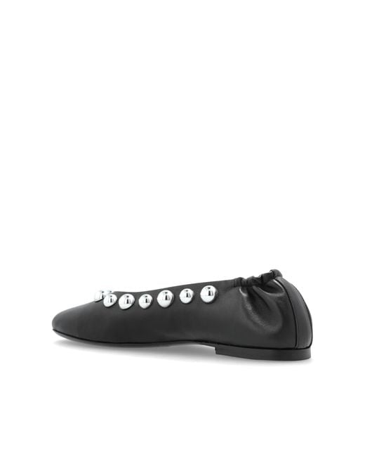 IRO Black Leather Ballerinas 'Tutu Studs'