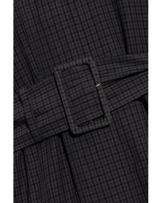 Balenciaga Black Coat With Check Pattern for men
