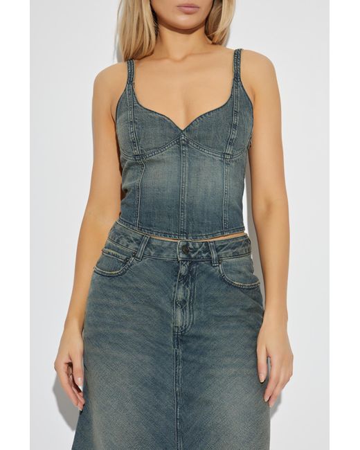 Balenciaga Gray Denim Top