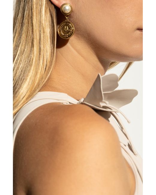 Moschino Metallic Earrings With Pendant