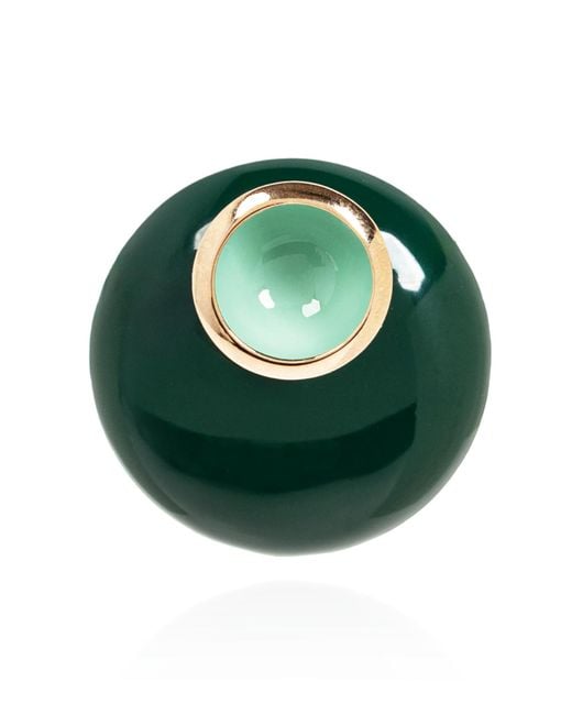 Bottega Veneta Green Round Earrings