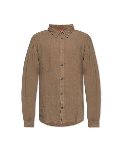 DIESEL Brown Shirt S-Werp for men