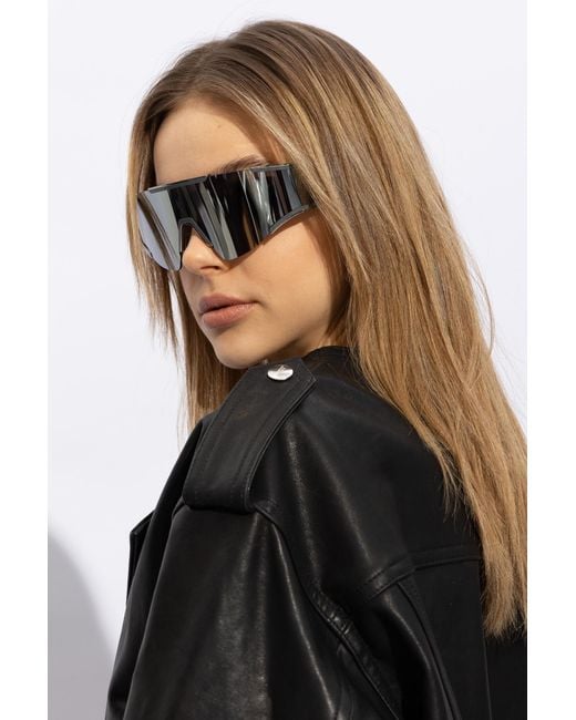 Balmain Metallic Fleche Full Rectangular Mask Sunglasses
