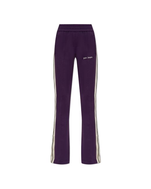 Palm Angels Purple Sweatpants With Logo