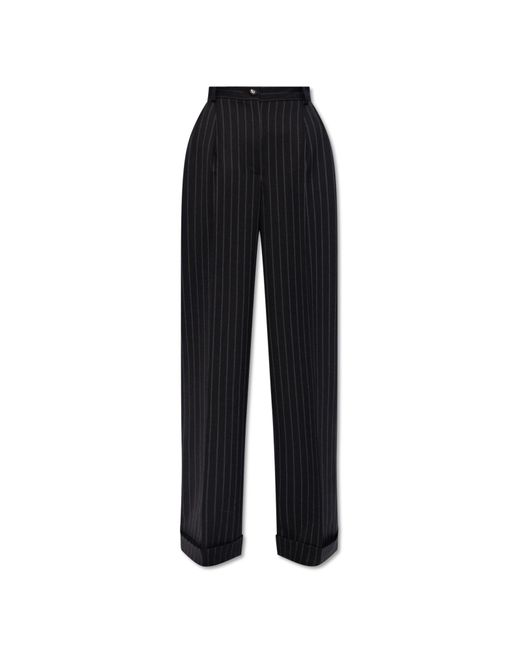Dolce & Gabbana Black Pleat-front Trousers,