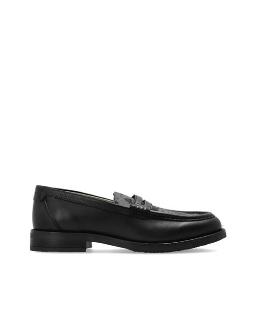 AllSaints Black Leather Loafers for men