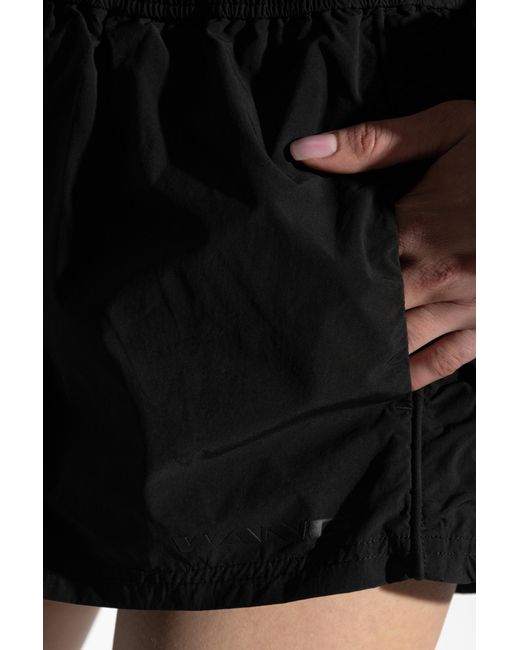 T By Alexander Wang Black Shorts With Printed Logo