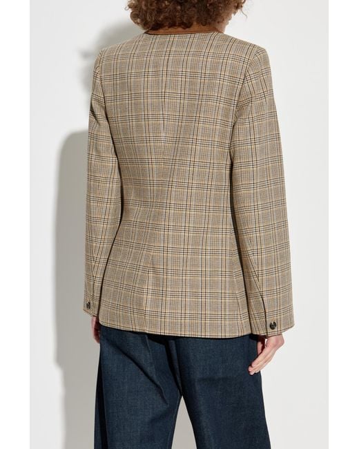 Rag & Bone Blue Plaid Pattern Blazer