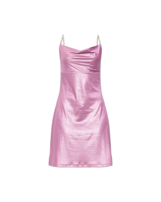 Versace Jeans Couture Pink Dress With Pearl Straps