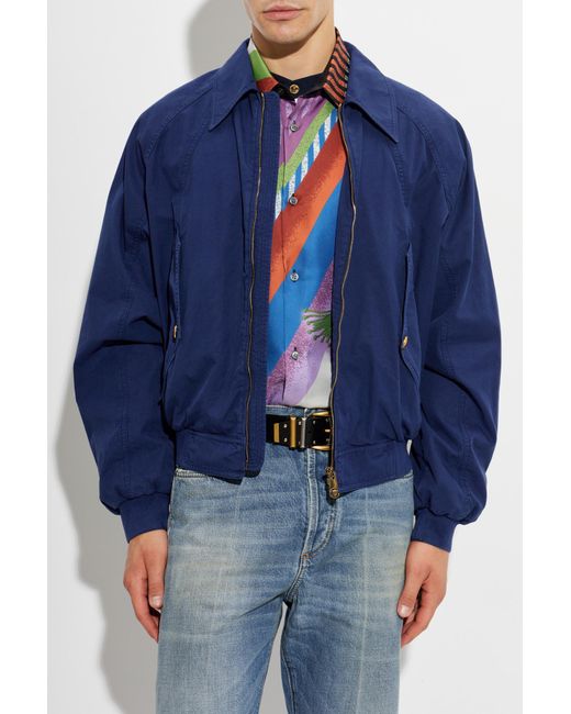 Versace Blue Cotton Jacket for men