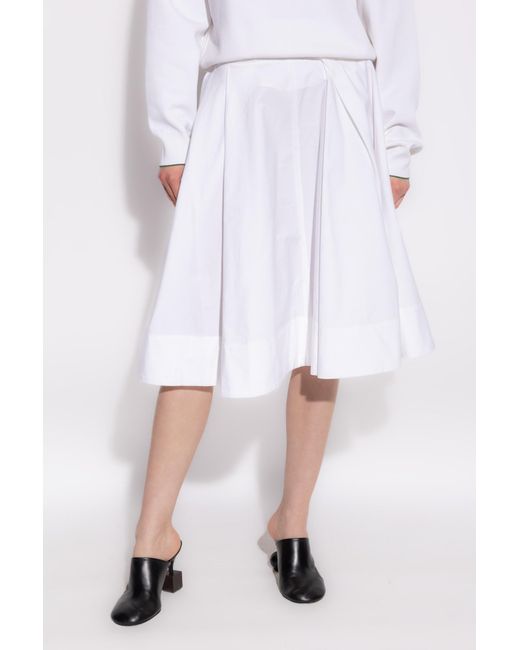 Jacquemus White Flared Skirt