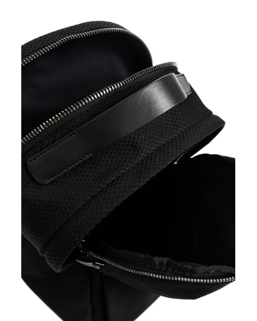 Giorgio Armani Black Backpack With Logo Patch for men
