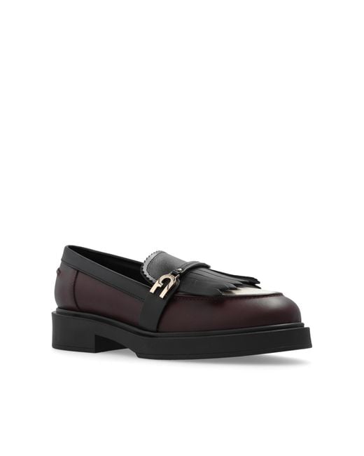 Furla 'legacy' Leather Loafers in Black | Lyst