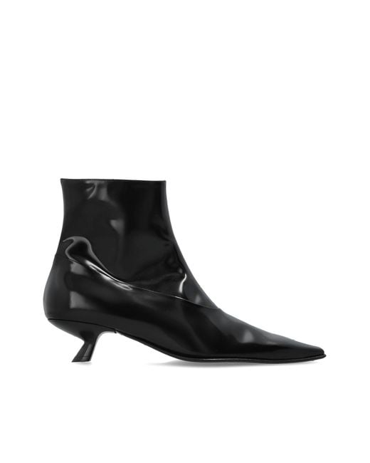 Marni Black Leather Heeled Ankle Boots