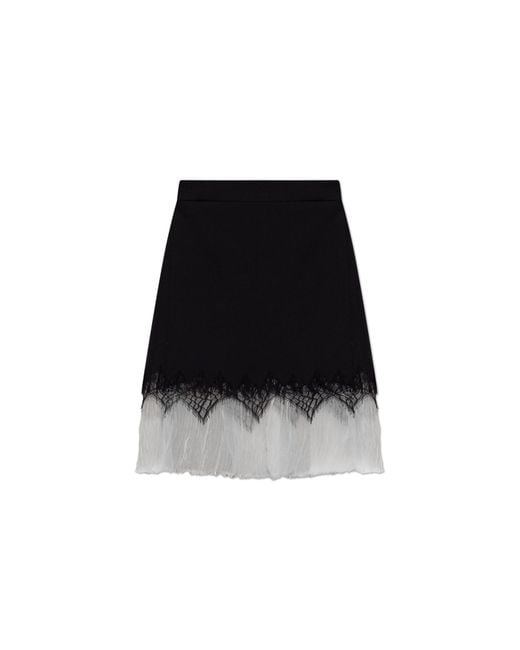 Alexander McQueen Black Skirt With Lace