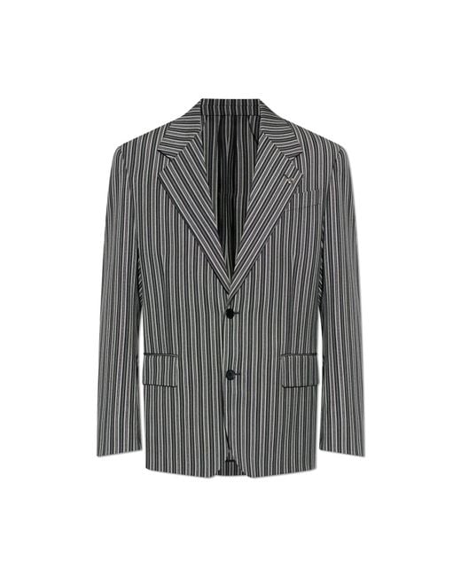 Versace Gray Blazer With Striped Pattern for men