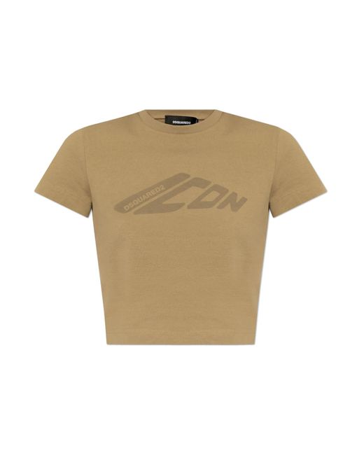 DSquared² Natural T-Shirt With Printed Logo