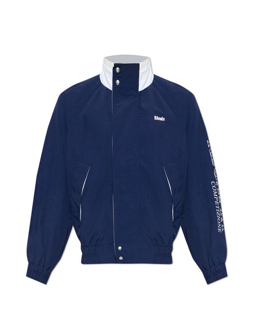 Rhude Blue Jacket With Stand-Up Collar for men