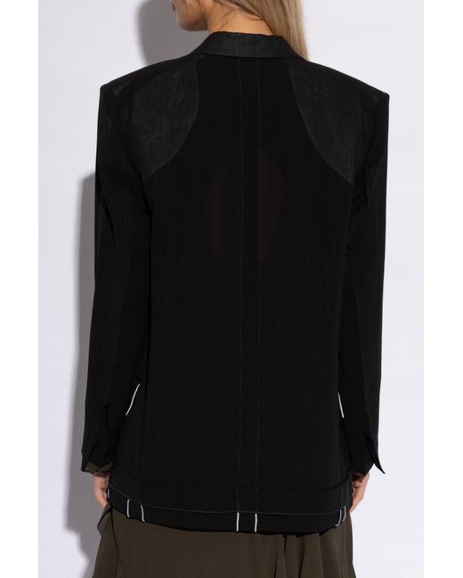 Victoria Beckham Black Blazer With Trim