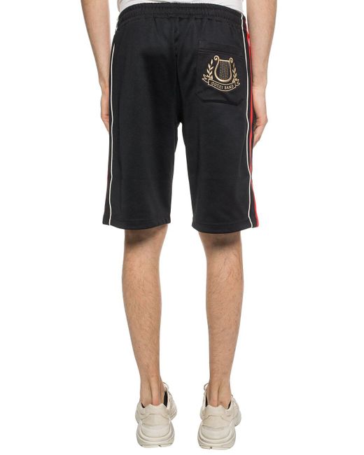 Gucci Synthetic Side Stripe Sweat Shorts in Black for Men Lyst