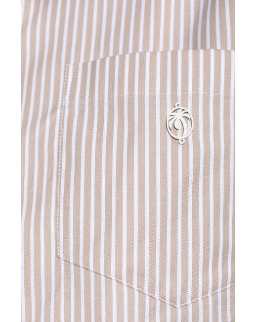 Palm Angels White Shirt With Striped Pattern