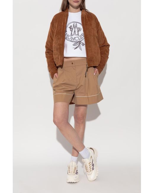 Moncler White Sweatshirt With Embroidered Logo
