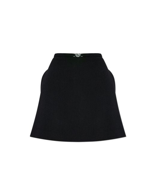 Versace Black Short Skirt With Appliqué